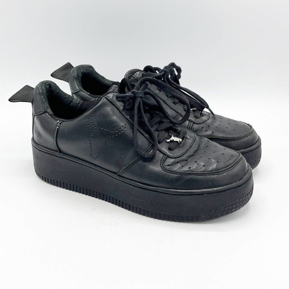 Windsor Smith Sneaker Womens 6.5 Black Leather Racerr Bull Platform Shoe